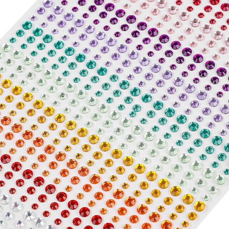 15 väriä 900 kappaletta, strass-tarrat itseliimautuvat jalokivikorut