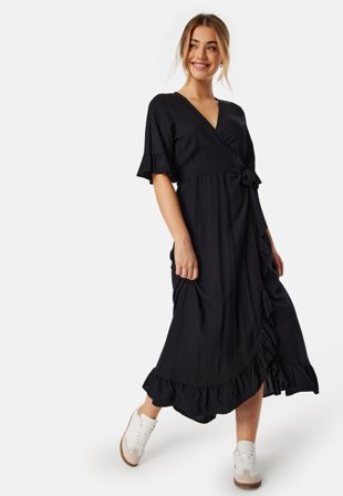 Happy Holly Emmie Viscose Maxi Dress Black Klær