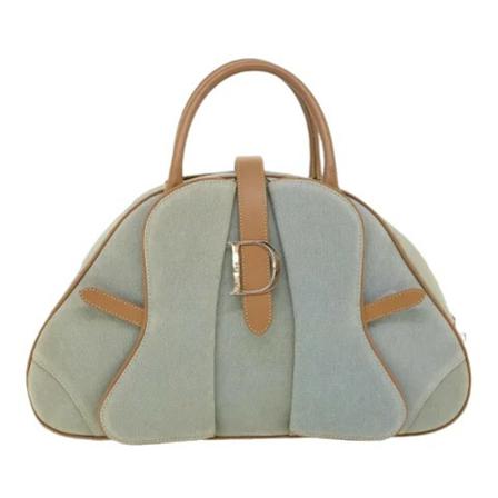 Dior Vintage, Pre-owned Canvas handbags Blauw, Dames, Maat:ONE Size,leer