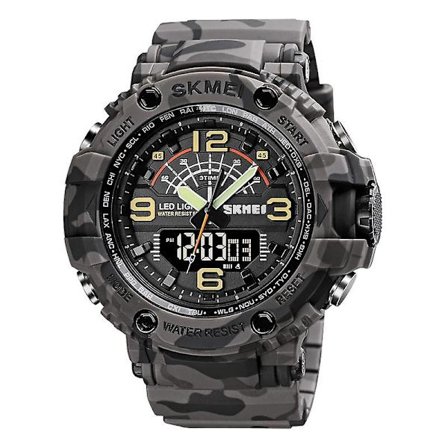 Skmei 1617 Ur med Dobbelt Naturskive, Farve: Grå Camouflage