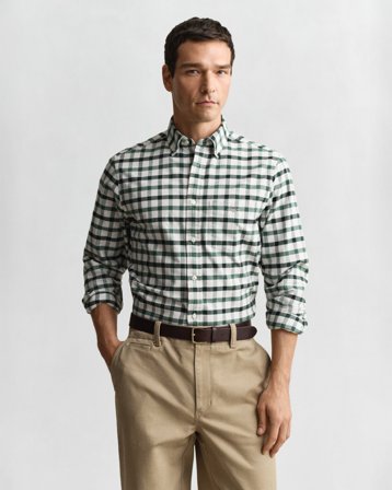 GANT Herren Regular Fit Oxford-Hemd mit Karomuster (XL) Grün