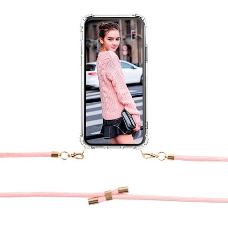 Boom iPhone 13 Mini skal med mobilhalsband- Rope Pink