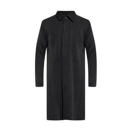 Issey Miyake Single-Breasted Kappa svart, Herr Rockar, Herr, Storlek: L