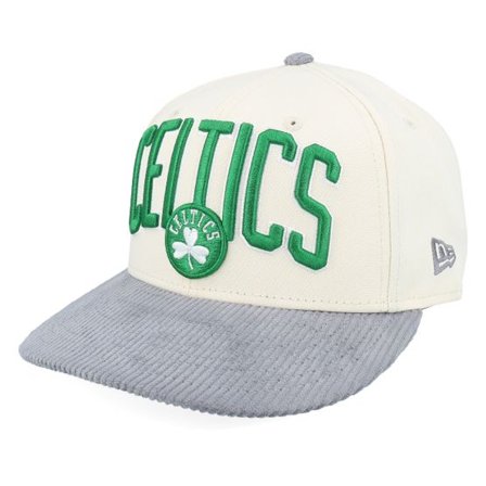 New Era - NBA Beige snapback Keps - Boston Celtics Corduroy Visor 9FIFTY Pc Chrome/Light Grey Snapback @ Hatstore