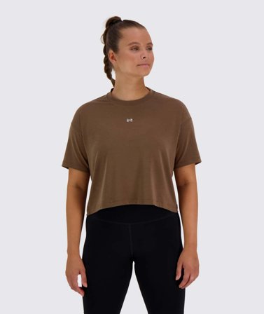 Women's Oversized Crop Tee | Gymnation espresso / S