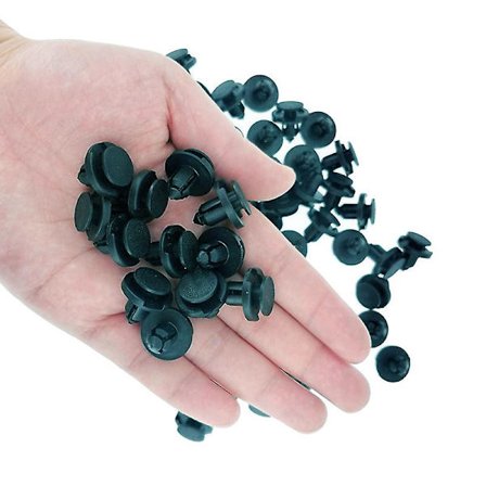 50st 8mm Diameter 8mm Svarta Plast Auto Fästen Nitar Clips Fordon Bil Stötfångare Dörrpanel Skärm Liner Clips Fästelement| |