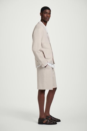 COS Men's Blazer Monopetto In Maglia Di Lino in Verde