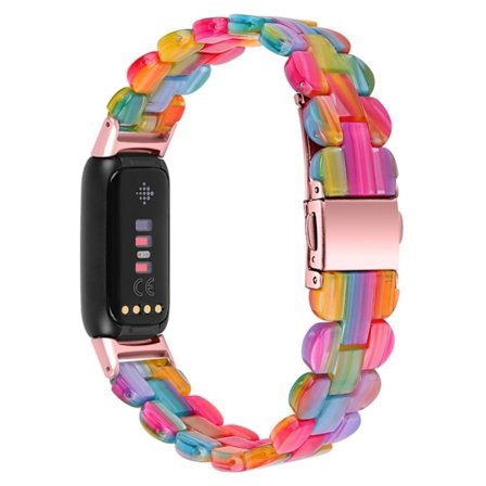 Fitbit Luxe klockarmband i resin - Regnbåge