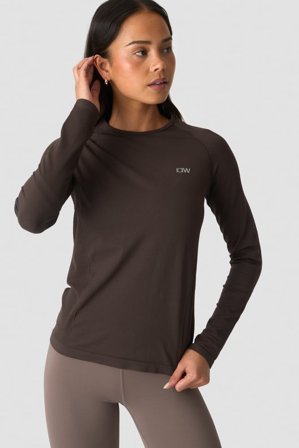 Define Seamless Long Sleeve Chocolate Brown
