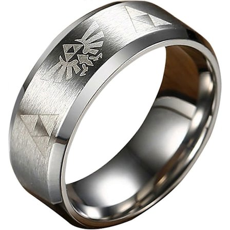8mm The Legend of Zelda Triforce Ring, Mattpolerade Band i Rostfritt Stål - -