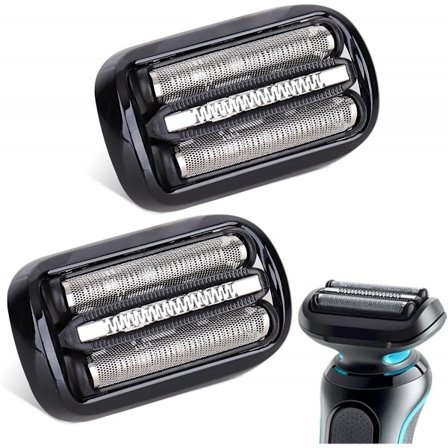 2-pak Serie 5 53B Udskiftningshoved Kompatibelt med Braun Serie 6 Våd og Tør Folie & Skær Serie S5 S6