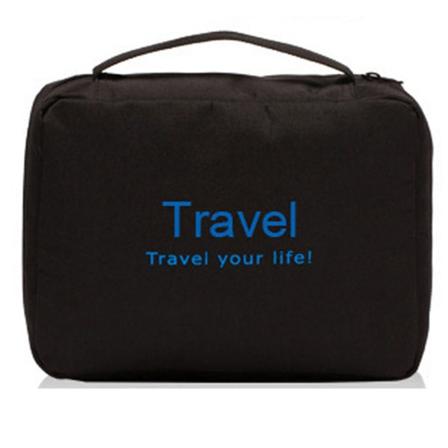 Resehängande toalettväska med hängande krok duschväska för affärsresa för turism black