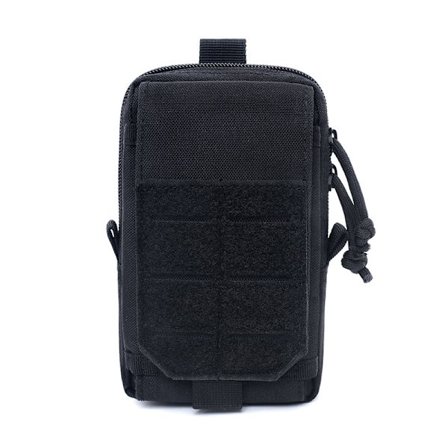 Tactical Phone Pouch Molle Belt Bag Gadget EDC Sotilaskassi yhteensopiva retkeilyyn pyöräilyyn matkustamiseen (musta)