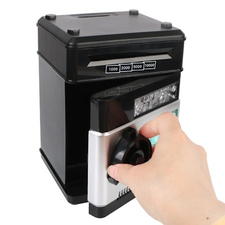 Elektronisk Piggy Bank Automatisk Mini Safe Mynter Kontanter Sparing Penger Boks Passord Telleverk Kode Nøkkel Lås