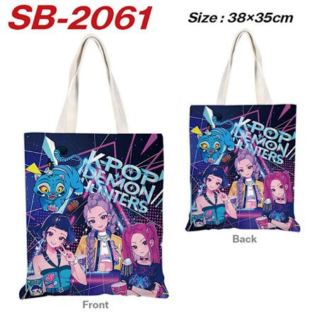 K-Pop Demon Hunters Tote Bag | Stor Kapasitet Canvas Shopping Bag (38×35 cm)*SB-2061*