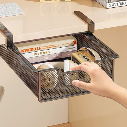 Utdragbar låda för hylla 38x35x12cm - Svart