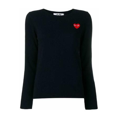 Comme des Garçons, Round-neck Knitwear Blauw, Dames, Maat:S,wol