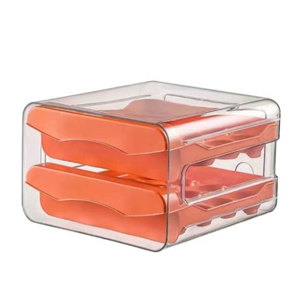 Kjøleskap Egg Oppbevaringsboks Skuff Type Eggebrett ORANSJE