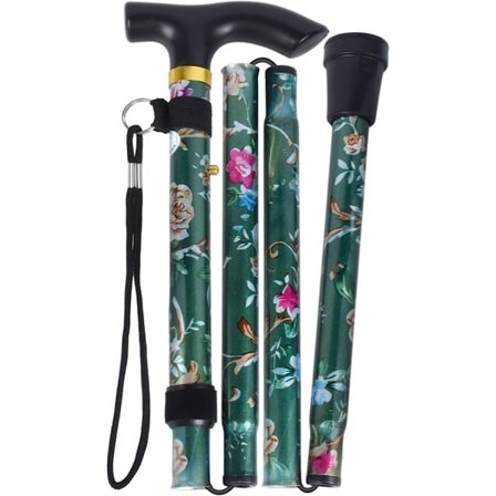 Grønn - 1 sammenleggbar stokk, stokk i blomst aluminium,