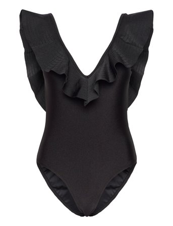 Malina | Paola Ruffled V-Neck Swimsuit | M