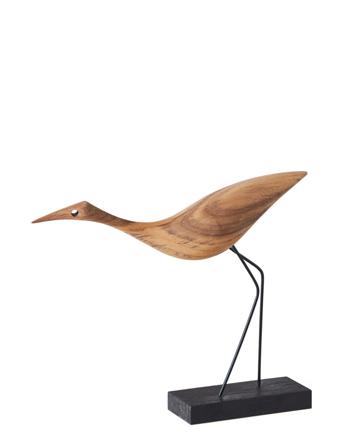 Beak Bird, Low Heron Home Decoration Decorative Accessories/details Wooden Figures Brun Warm Nordic
