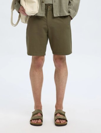 Selected Slhregular-Karl Seersucker Shorts - Green - S