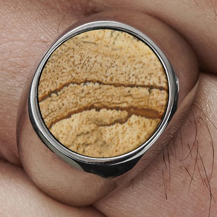 Lary Silver-Tone Makt Ring for Men - Rings with stones