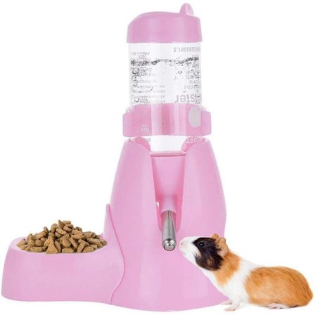 Vandflaske til små dyr, Kanin vandflaske til små dyr hamstere, marsvin, kaniner, rotter, frækker, gerbiler, chinchillaer, 125ml pink