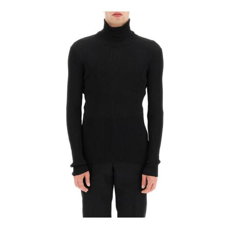 Off White Turtlenecks Sort, Herre Rullekraver