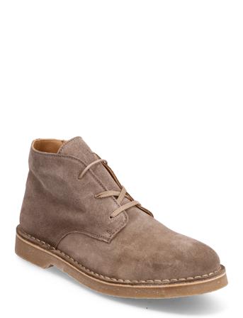 Slhriga New Suede Desert Boot B Semskede Boots Snøresko Brun Selected Homme*Betinget Tilbud