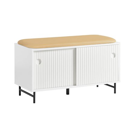 SoBuy hvid skohylde med 1 skuffe 37.01x84.99x49cm, moderne FSR116-W
