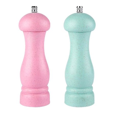 Högkvalitativ Salt- och Pepparkvarn i Ekträ med Justerbar Grovlek och Påfyllningsbar