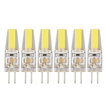 6 st 6W 500LM G4 LED COB Silikagel Energisparlampa för Tak Vägg Bordslampa 220V Kall Vit