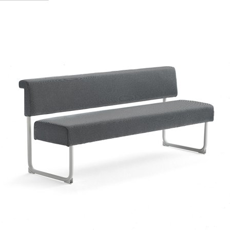 Sofa START, 1800 mm, Textilbezug anthrazit/weiß