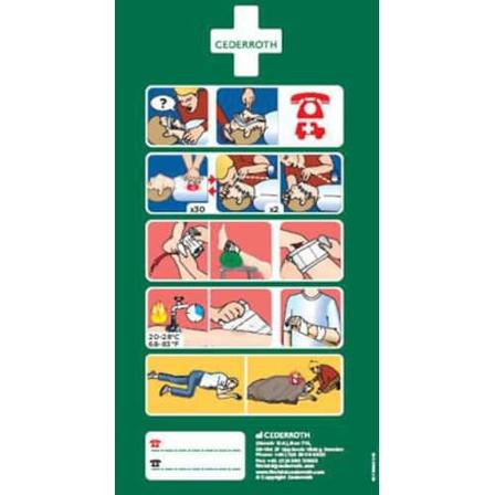 Cederroth Instruktionsetikett för Första Hjälpen självhäftande