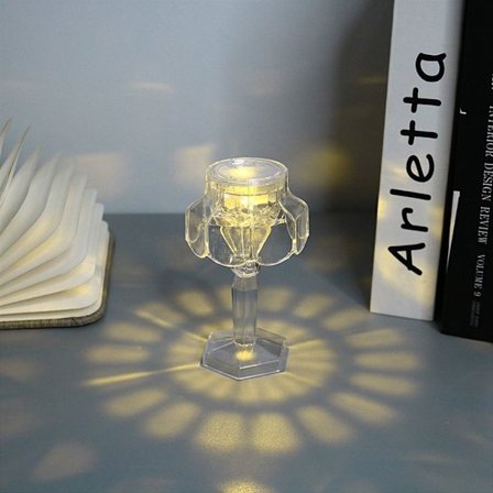 Mini Nattljus Kristall Skrivbordslampa 04-VARMT LJUS 04-VARMT LJUS