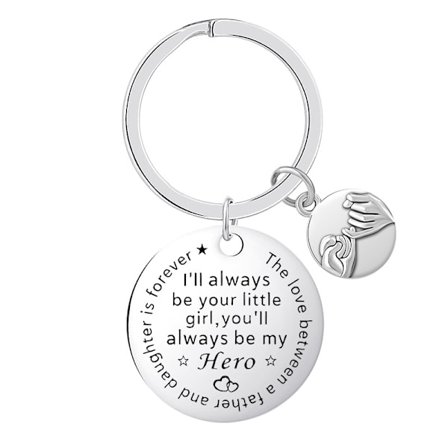 Pappa Gaver Fra Datter Pappa Nøkkelring Bursdag Farsdagsgave Til Pappa - Jeg Vil Alltid Være Din Lille Jente, Du Vil Alltid Være Min Helt