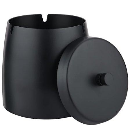 Askkopp med lock för cigaretter/cigarrer, vind- och regntät askkopp i rostfritt stål för utomhusbruk, uteplats, hem och bord