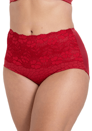 Miss Mary of Sweden Jacquard & Lace Trosgördel Trosor Dam Röd 44