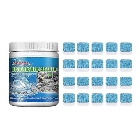 Kraftfulla Rengöringstabletter för Diskmaskin - Tar Bort Tuff Olja & Lukter, Fräschar Upp & Sanerar, 20-Pack