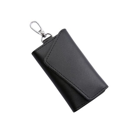 Äkta läder nyckelring förvaringsbox Inbyggd med 6 nyckelringar och kortfack med säkerhetslås