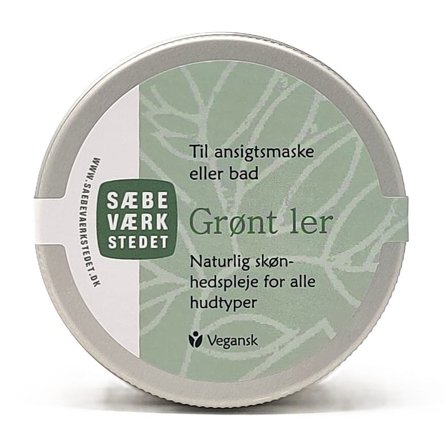 SÆBEVÆRKSTEDET Grønt ler til ansigtsmaske 50 g, Skincare, Masker, Dybderensende Masker