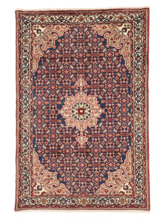 Hand Knotted Persian Bidjar Rug 108X162 Dark Red/Brown
