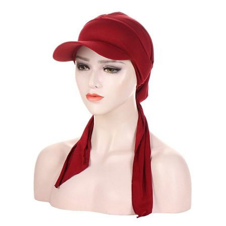 Muslimska Hijab Wrap Caps VINRÖTT