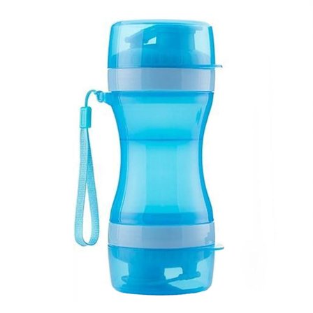2-in-1 Dog Water Bottle & Food Bowl: Convenient, Blue, Portable