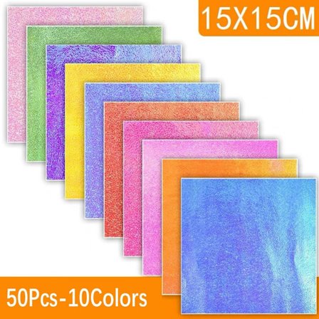 50st Fyrkantigt Origami Papper Vikpapper PEARLESCENT PEARLESCENT