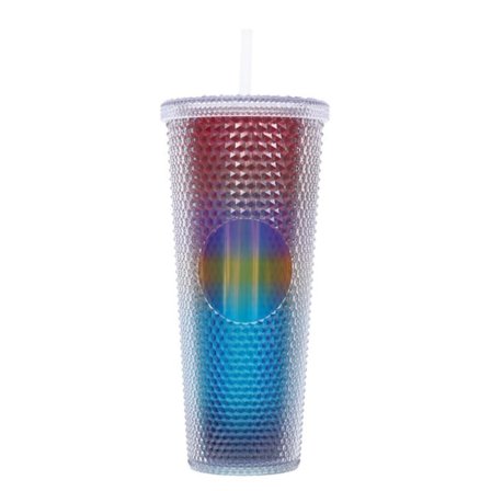 IC 710 ml plastkopp med lokk og sugerør, gjenbrukbar, gradient