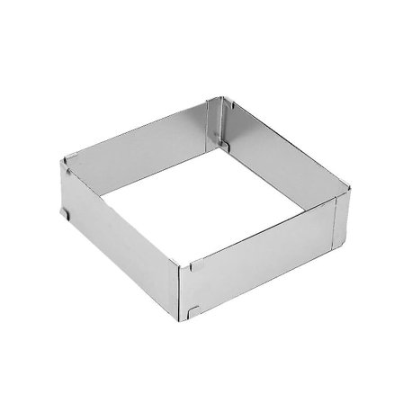 Justerbart Mousse Ring Sæt Kvadratisk Rustfrit Stål Bageform til Kage Fødselsdag Bryllupskage Bagning