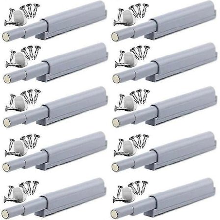 Tryck-för-att-öppna magnetiska spärrar Tryck-öppna magnetiska spärrar öppnar och stänger dörren med ett enkelt tryck (10-pack)