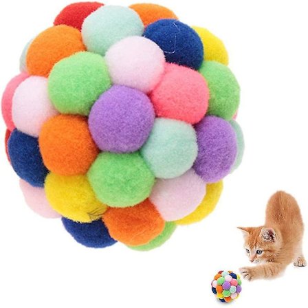2023 Soft Pom Poms For Cats - Lightweight, Interactive, Various Colors - Stuffed Balls For Kitten Training And Play - Pom Poms For Cats Pet Products
